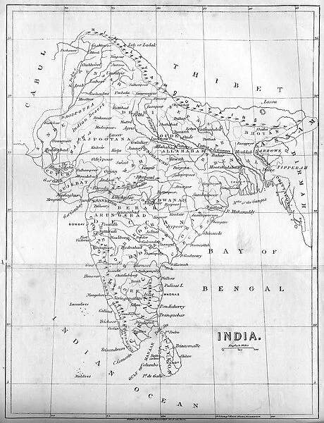 Map of India, 1847