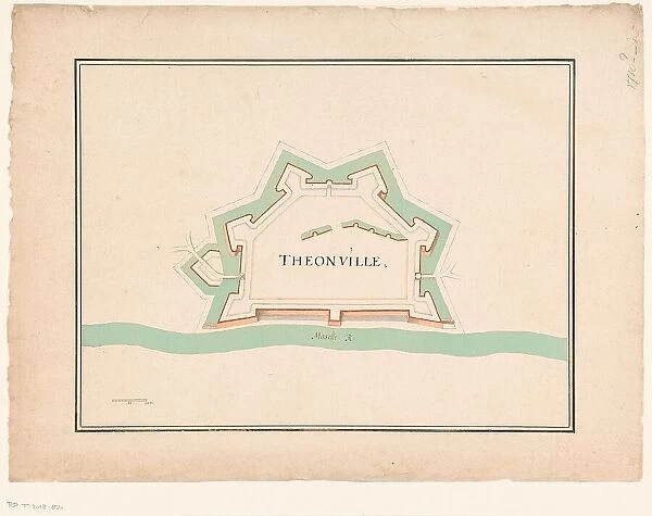 Map of Thionville, c.1710. Creator: Anon
