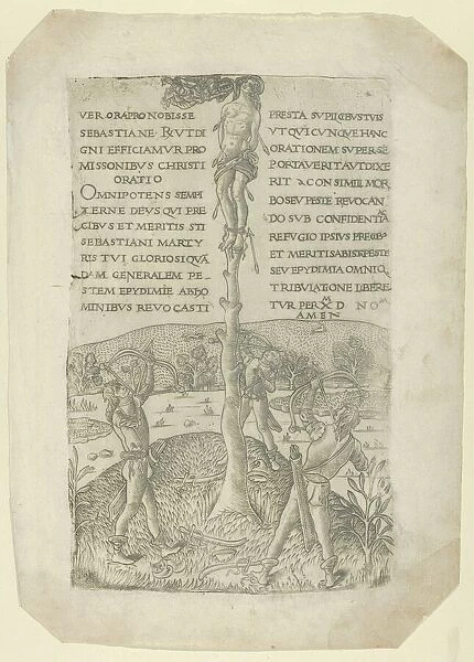The Martyrdom of Saint Sebastian, with three archers, ca. 1480-90. ca. 1480-90. Creator: Anon