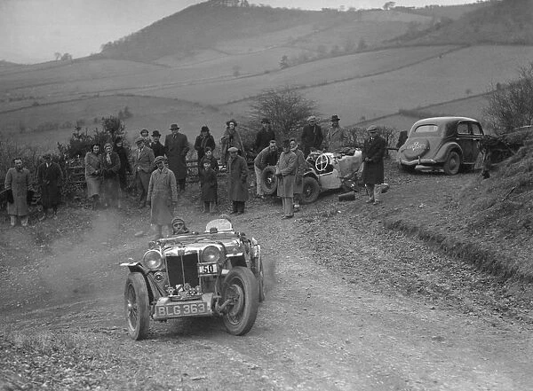 MG PA of J Twyford competing in the MG Car Club Midland Centre Trial, 1938. Artist: Bill Brunell