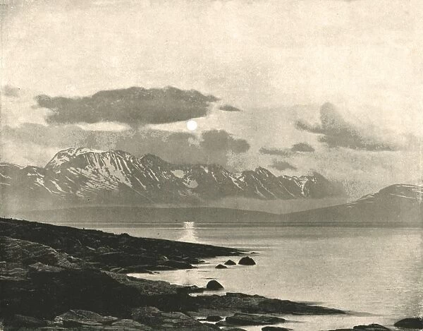 The Midnight Sun on the Arctic Ocean, Tromso, Norway, 1895. Creator: Axel Lindahl