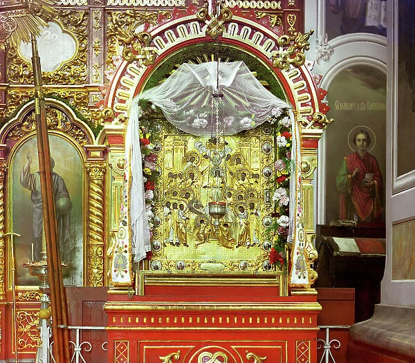 Miraculous icon brought by Saint Dalmat, Dalmatovo, 1912. Creator: Sergey Mikhaylovich Prokudin-Gorsky