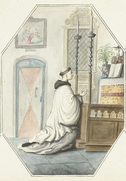 Monk kneeling at an altar, 1657. Creator: Gesina ter Borch
