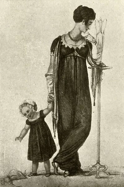 Mourning dress of mother and child, 1809, (1937). Creator: Unknown
