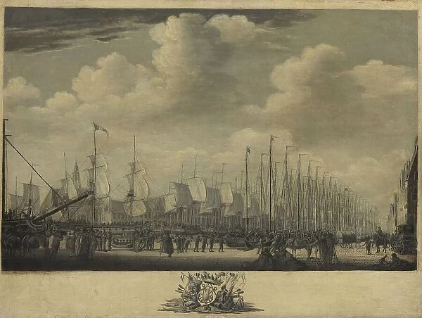 Mustering the Fleet in the Harbor of Vlissingen, 1804, 1804-1805. Creator: Engel Hoogerheyden