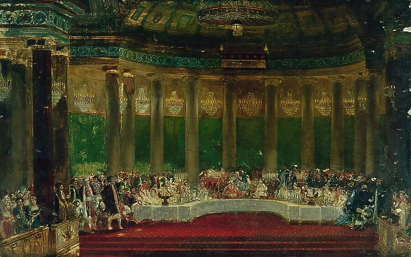 Napoleon I's wedding meal in Tuileries on April 2, 1810, c1805 — 1815. Creator: Alexandre Dufay