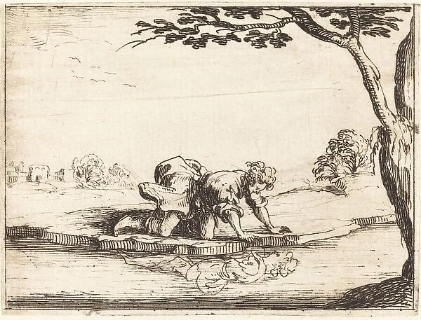 Narcissus Looking in the Water, 1628. Creator: Jacques Callot