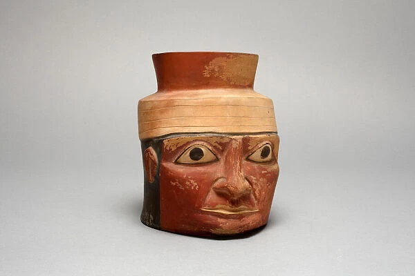Neck of a Large Ceremonial Jar in the Form of a Head, A. D. 700  /  800. Creator: Unknown