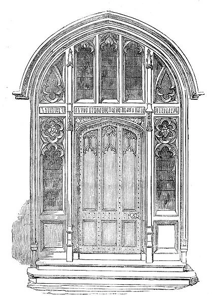 The New Houses of Parliament - Doorway of the Serjeant-at-Arms Residence, 1854. Creator: Unknown