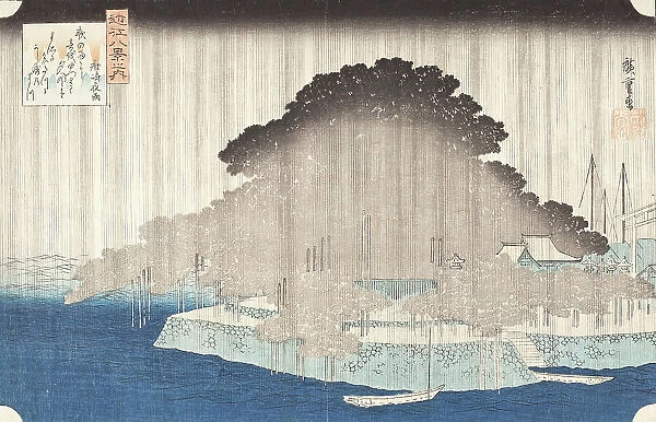 Night Rain at Karasaki, c1835. Creator: Ando Hiroshige
