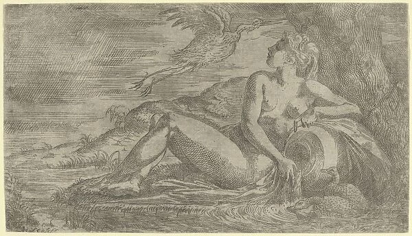 Nymph Watching a Heron Flying Away, ca. 1542-45. Creator: Leon Davent