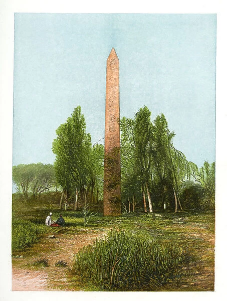 Obelisk at Heliopolis, Egypt, c1870. Artist: W Dickens