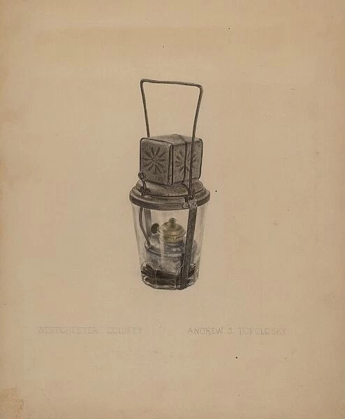 Oil Lamp, c. 1938. Creator: Andrew Topolosky