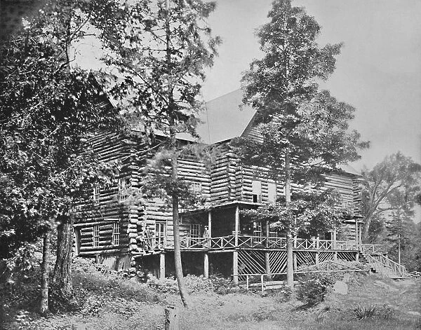 Old Log Cabin, Lake Placid, Adirondacks, New York, c1897. Creator: Unknown