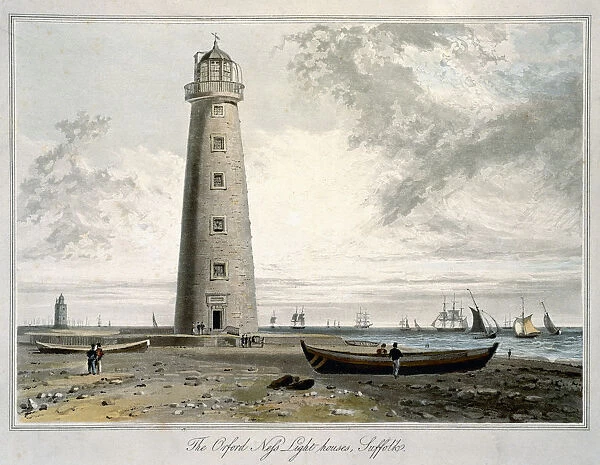 The Orford Ness Lighthouses, Suffolk, 1822. Artist: William Daniell
