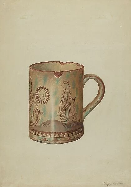 Pa. German Hildebrandt Mug, c. 1939. Creator: Thomas Watts