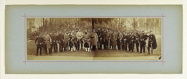 Panorama  /  group portrait of soldiers, 1870. Creator: Andre-Adolphe-Eugene Disderi
