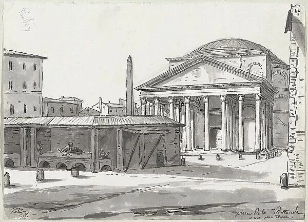 The Pantheon Seen from the Piazza, 1775 / 80. Creator: Jacques-Louis David