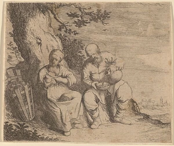 Peasant Couple Sitting under a Tree, c. 1630  /  1660. Creator: Willem Basse