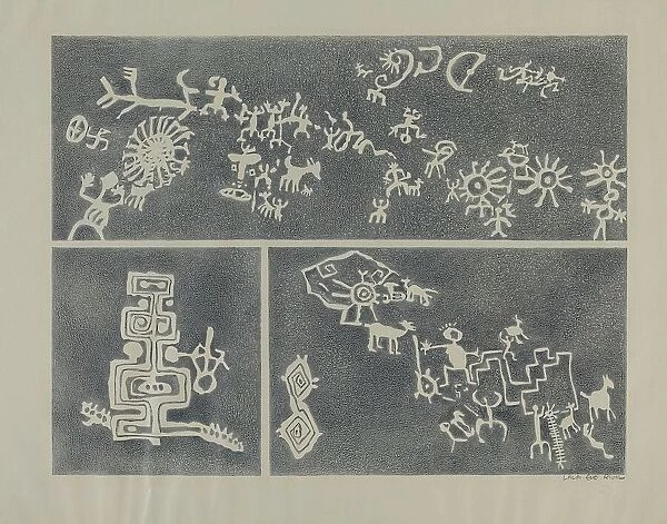 Petroglyph, 1935 / 1942. Creator: Lala Eve Rivol