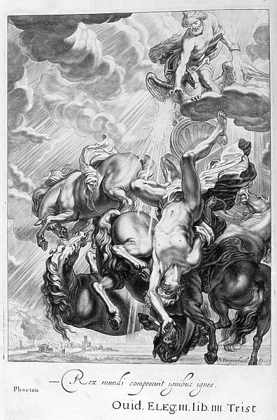 Phaeton struck down by Jupiters thunderbolt, 1655. Artist: Michel de Marolles