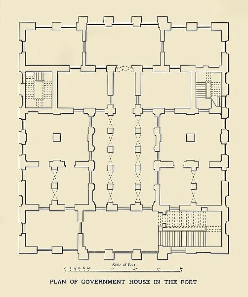 Plan of Government House in the Fort, 1925. Creator: Unknown