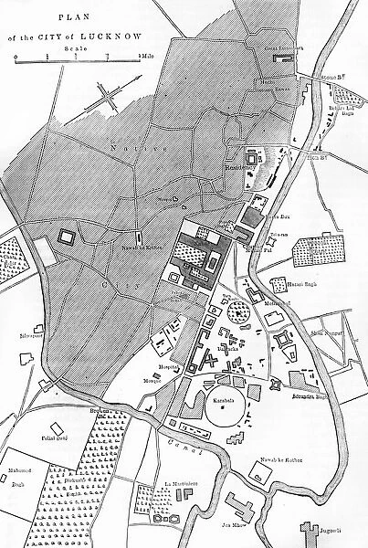 Plan of Lucknow, c1891. Creator: James Grant
