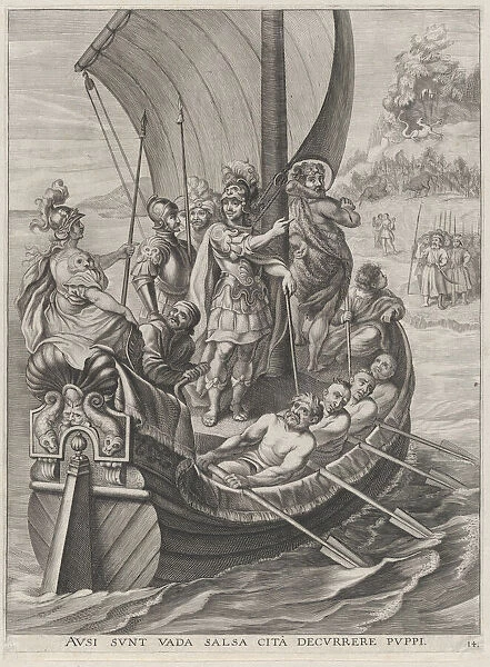 Plate 14: Ferdinand on a voyage with the Argonauts; from Guillielmus Becanuss Serenissim... 1636. Creators: Jacobus van Schoor, Johannes Meursius, Willem van der Beke