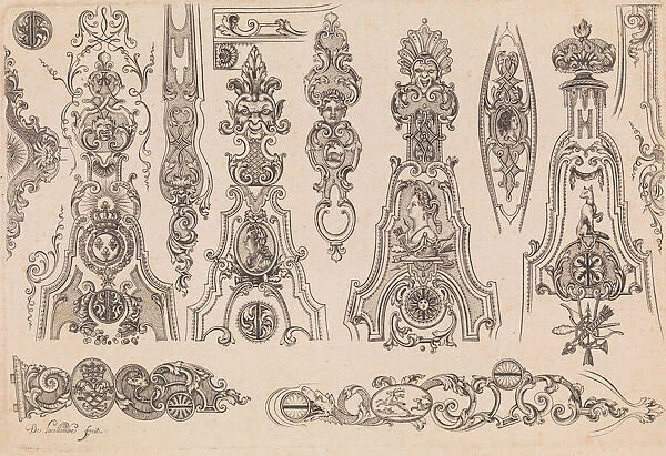 Plate three from Nouveavx Desseins D Arquebvseries, ca. 1705-30. Creator: de La Collombe