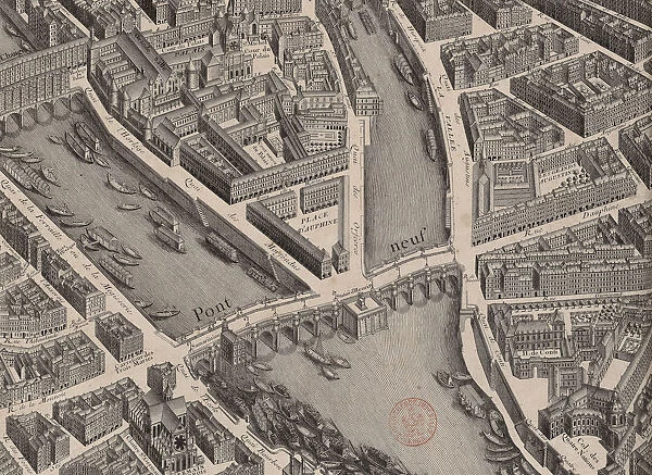 Pont Neuf. Plan de Paris, dit Turgot, 1739. Creator: Anonymous