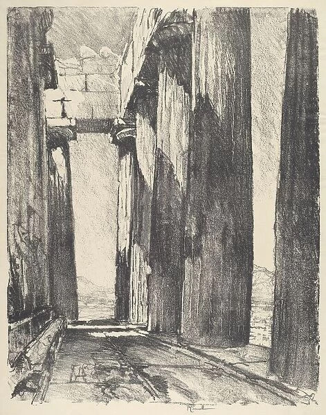 The Portico of the Parthenon, 1913. Creator: Joseph Pennell