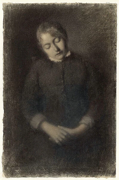 Portrait of the Artist's Wife Asleep (Marie Guilloux), c. 1880. Creator: Albert Lebourg