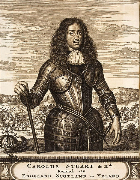 Portrait of Charles II of England (1630-1685) (From: Schauplatz des Krieges), 1675