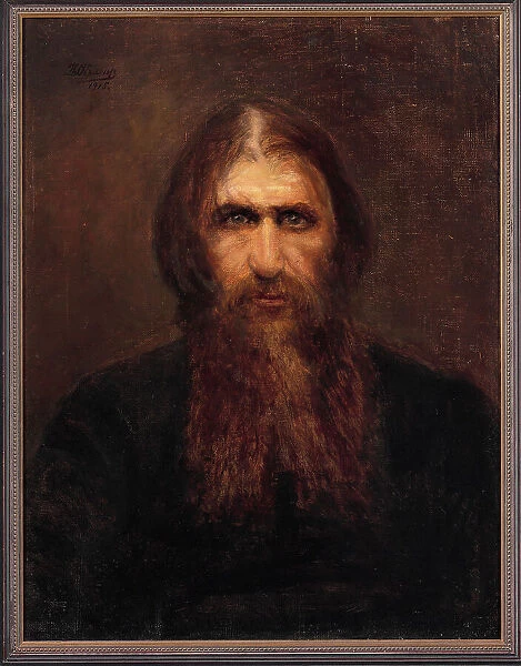 Portrait of Grigori Yefimovich Rasputin (1869-1916) as the holy man, 1915. Creator: Krarup, Theodora