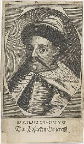 Portrait of Hetman Bohdan Khmelnytsky (1595-1657), after 1650. Creator: Anonymous