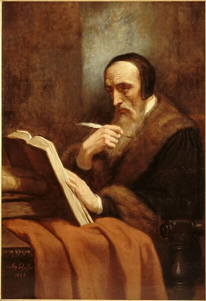 Portrait of John Calvin (1509-1564), 1858. Creator: Scheffer, Ary (1795-1858)