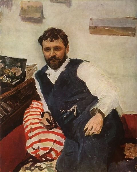 Portrait of the Painter Constantin Alexandreyevich Korovin, 1891, (1965). Creator: Valentin Serov