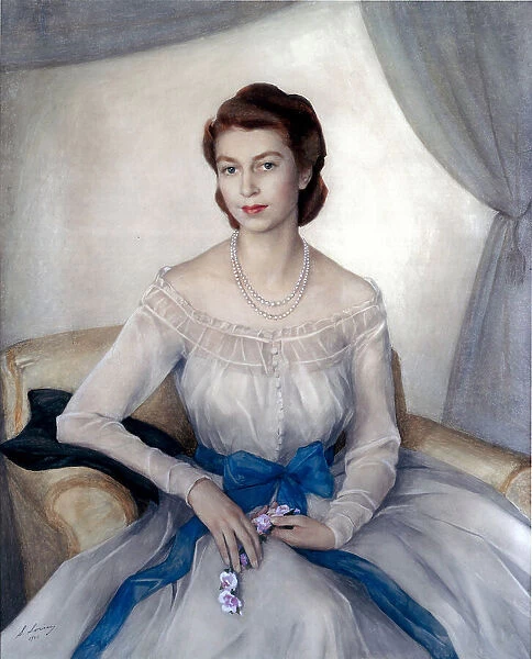 Portrait of the Princess Elizabeth, Duchess of Edinburgh, 1948. Creator: Sorin, Saveli Abramovich (1878-1953)