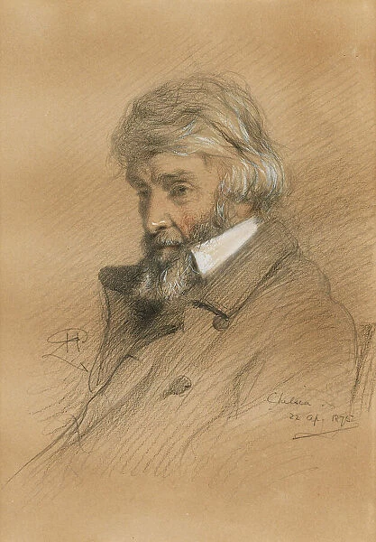 Portrait of Thomas Carlyle (1795-1881), 1875. Creator: Herdman, Robert (1829-1888)