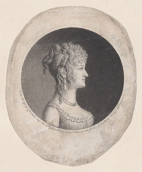 Portrait of a woman to right, 1786-93. Creator: Gilles Louis Chretien