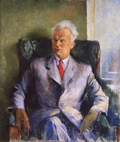 Portrait of the writer, producer and director of films Olexandr Dovzhenko (1894-1956), 1947