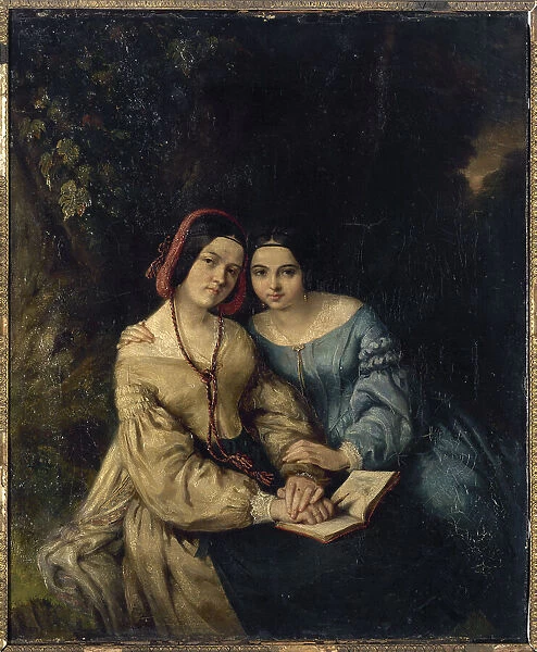 Portraits of Héloïse and Anaïs Colin, by themselves, 1836. Creators: Adèle-Anaïs Colin, Heloise Leloir