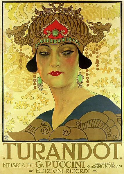 Poster for the opera Turandot at the Teatro alla Scala, 1926