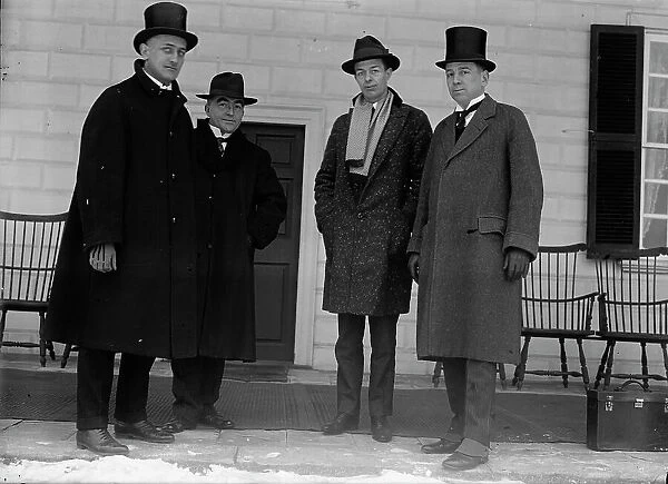 Press Correspondents at Mount Vernon - Serbian Missions, Phil Patchen at Right, 1917. Creator: Harris & Ewing. Press Correspondents at Mount Vernon - Serbian Missions, Phil Patchen at Right, 1917. Creator: Harris & Ewing