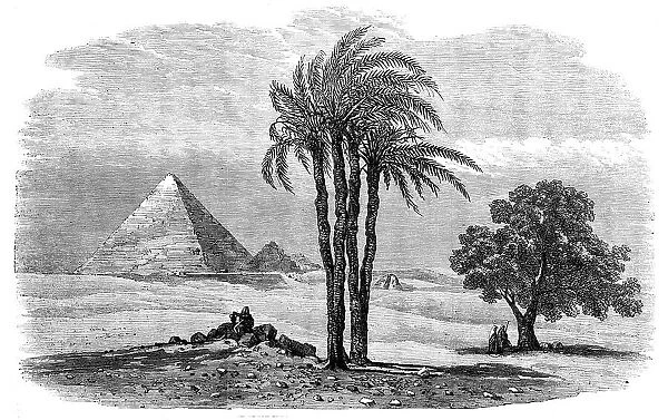 The Prince of Wales Visit to Egypt: the Great Pyramid - from a drawing by Frank Dillon, 1862. Creator: Unknown