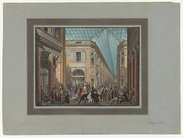 The print shop of Luigi Valeriano Pozzi in the Galleria Vittorio Emanuele in Milan, 1788-1847. Creator: Luigi Valeriano Pozzi