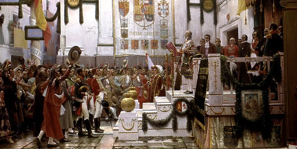 Proclamation of the Courts of Cadiz 1812, oil painted in 1912