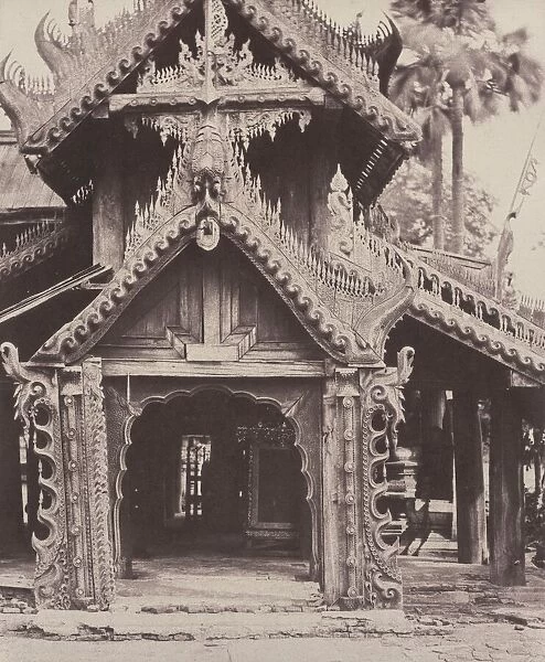 Pugahm Myo: Carved Doorway in Courtyard of Shwe Zeegong Pagoda, Aug 20-24 or Oct 23, 1855