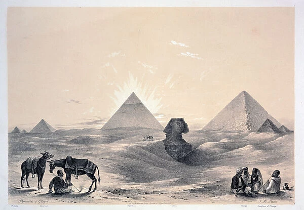Pyramids of Giza, 1843. Artist: Augustus Butler