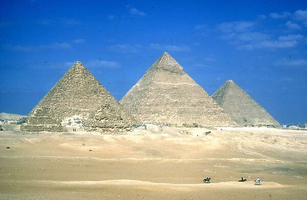Pyramids of Khafre and Mycerinus, Giza, Egypt, 4th Dynasty, c26th century BC